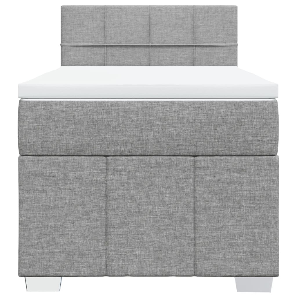 Giroletto a Molle con Materasso Grigio Chiaro 90x190 cm Tessuto