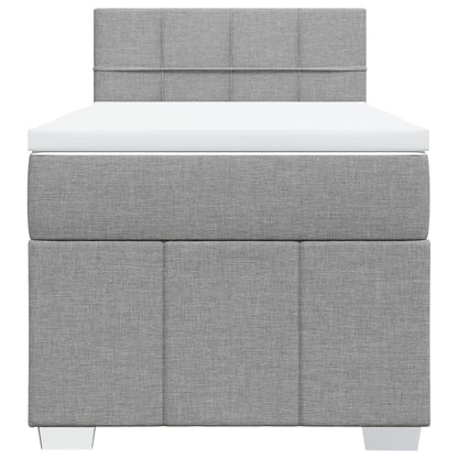 Giroletto a Molle con Materasso Grigio Chiaro 90x190 cm Tessuto