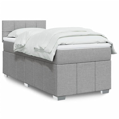 Giroletto a Molle con Materasso Grigio Chiaro 90x190 cm Tessuto | homemem39