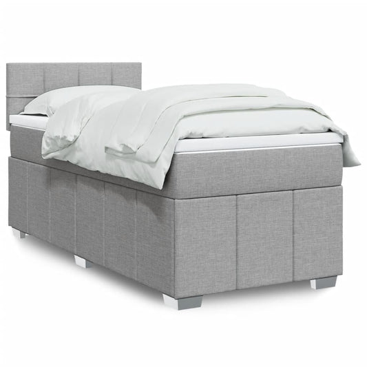 Giroletto a Molle con Materasso Grigio Chiaro 90x190 cm Tessuto | homemem39