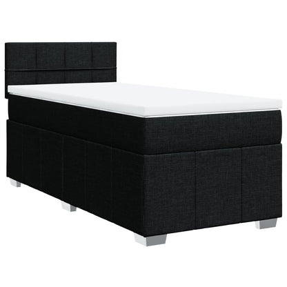 Giroletto a Molle con Materasso Nero 90x190 cm in Tessuto