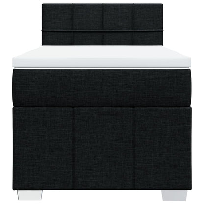 Giroletto a Molle con Materasso Nero 90x190 cm in Tessuto