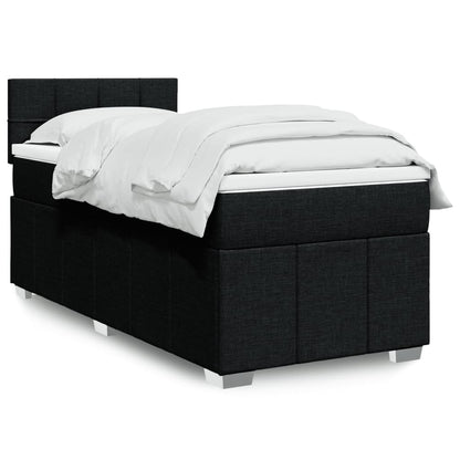 Giroletto a Molle con Materasso Nero 90x190 cm in Tessuto