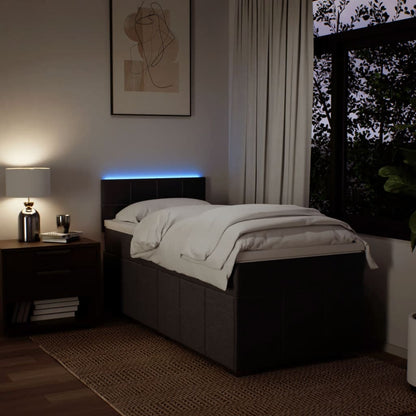 Giroletto a Molle con Materasso Marrone Scuro 90x190cm Tessuto - homemem39