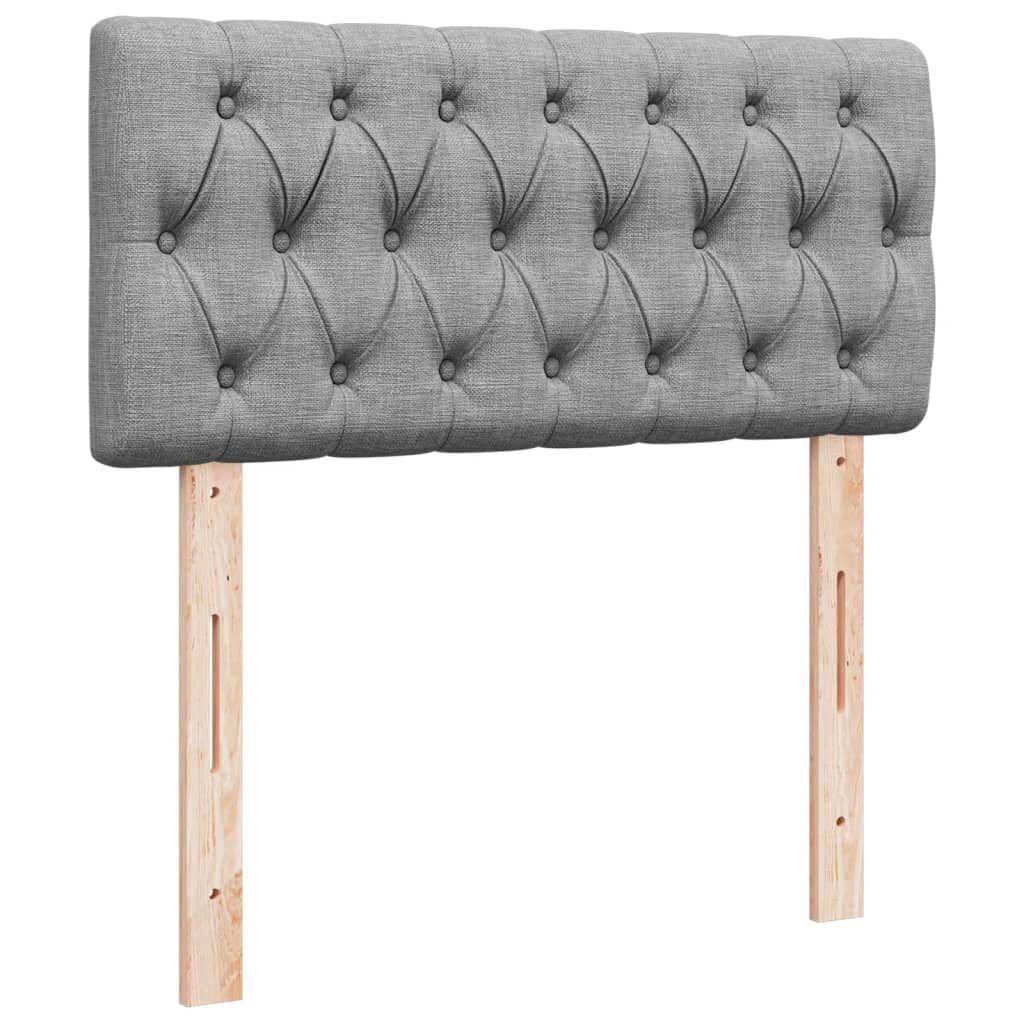Giroletto a Molle con Materasso Grigio Chiaro 90x190 cm Tessuto