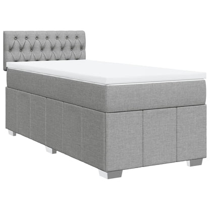 Giroletto a Molle con Materasso Grigio Chiaro 90x190 cm Tessuto