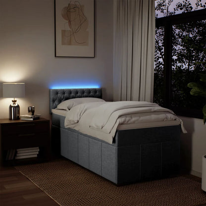 Giroletto a Molle con Materasso Grigio Chiaro 90x190 cm Tessuto | homemem39