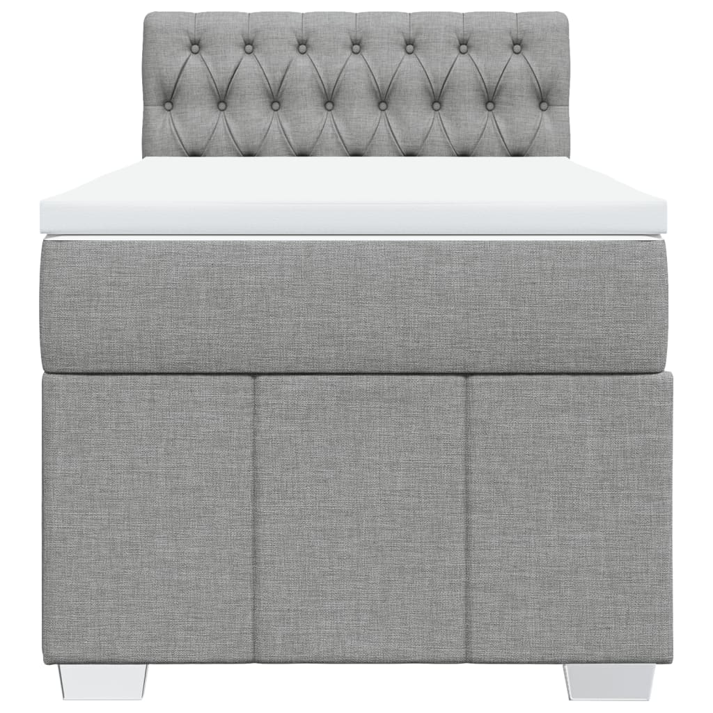 Giroletto a Molle con Materasso Grigio Chiaro 90x190 cm Tessuto