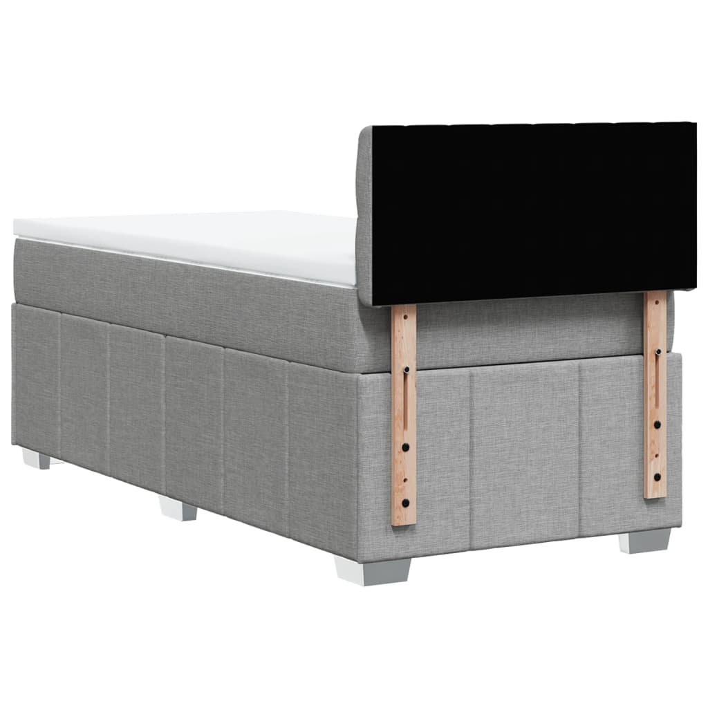 Giroletto a Molle con Materasso Grigio Chiaro 90x190 cm Tessuto | homemem39