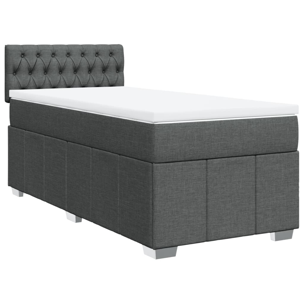Giroletto a Molle con Materasso Grigio Scuro 90x190 cm Tessuto | homemem39