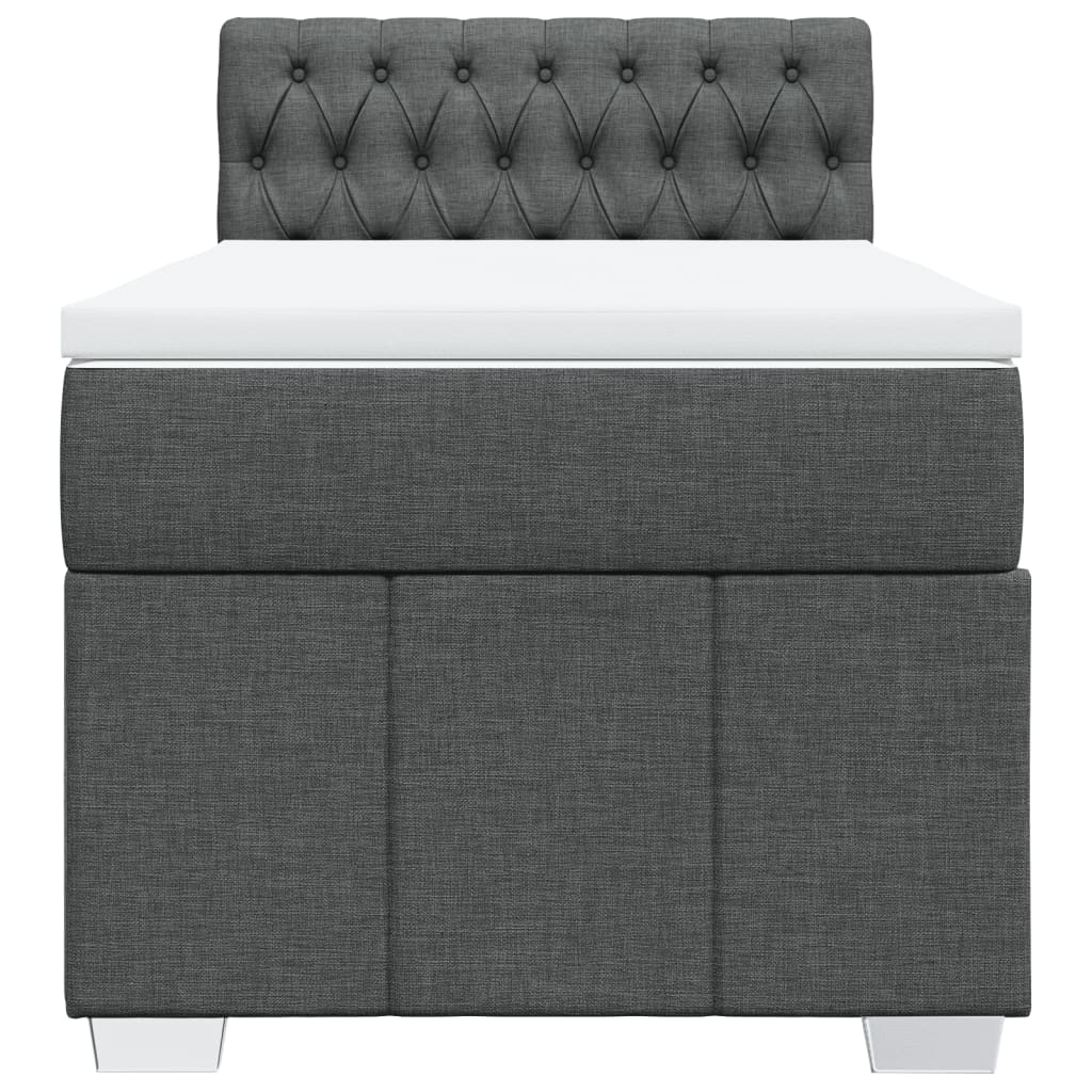 Giroletto a Molle con Materasso Grigio Scuro 90x190 cm Tessuto | homemem39