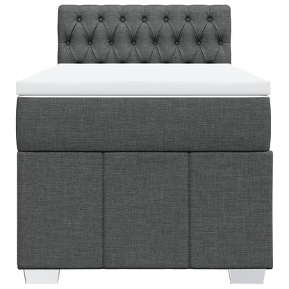 Giroletto a Molle con Materasso Grigio Scuro 90x190 cm Tessuto | homemem39
