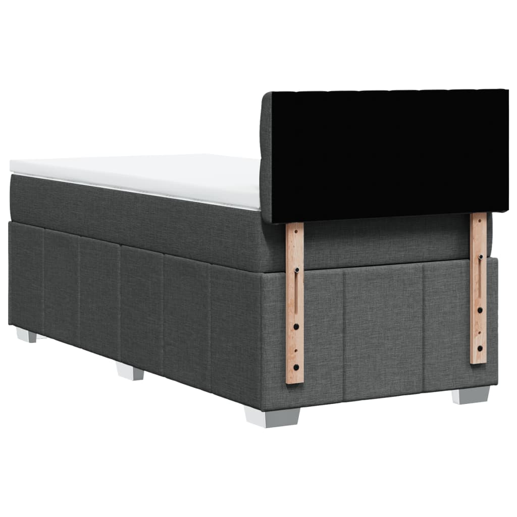 Giroletto a Molle con Materasso Grigio Scuro 90x190 cm Tessuto | homemem39