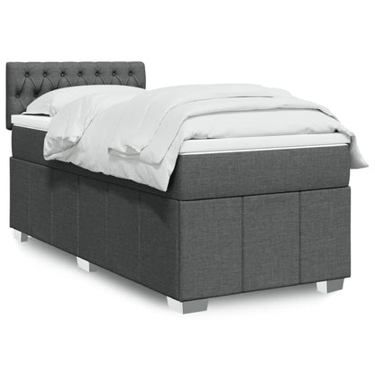 Giroletto a Molle con Materasso Grigio Scuro 90x190 cm Tessuto | homemem39