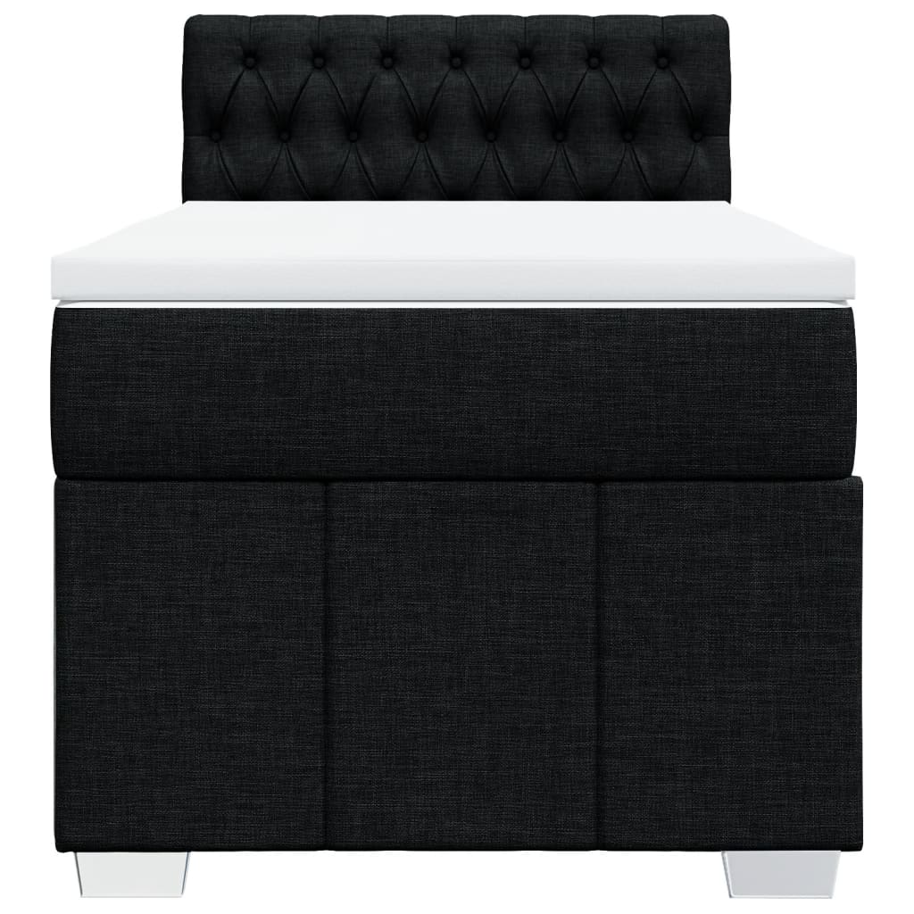Giroletto a Molle con Materasso Nero 90x190 cm in Tessuto