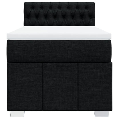 Giroletto a Molle con Materasso Nero 90x190 cm in Tessuto