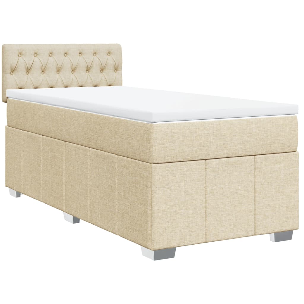 Giroletto a Molle con Materasso Crema 90x190 cm in Tessuto