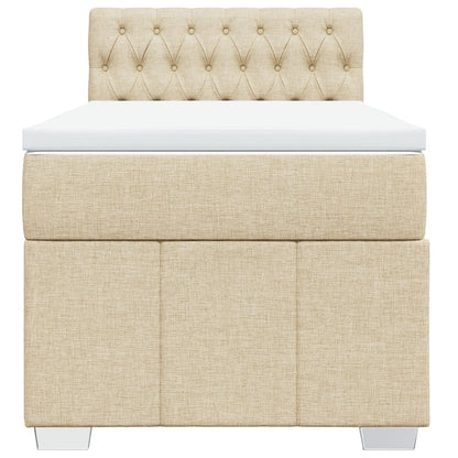 Giroletto a Molle con Materasso Crema 90x190 cm in Tessuto