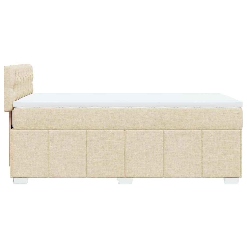 Giroletto a Molle con Materasso Crema 90x190 cm in Tessuto | homemem39