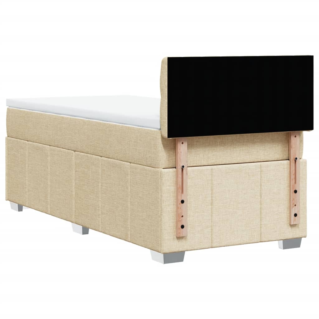 Giroletto a Molle con Materasso Crema 90x190 cm in Tessuto | homemem39
