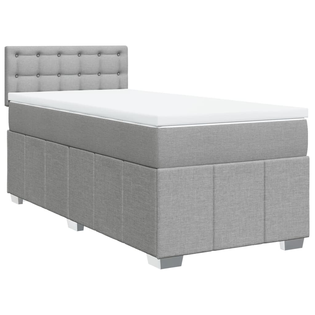 Giroletto a Molle con Materasso Grigio Chiaro 90x190 cm Tessuto