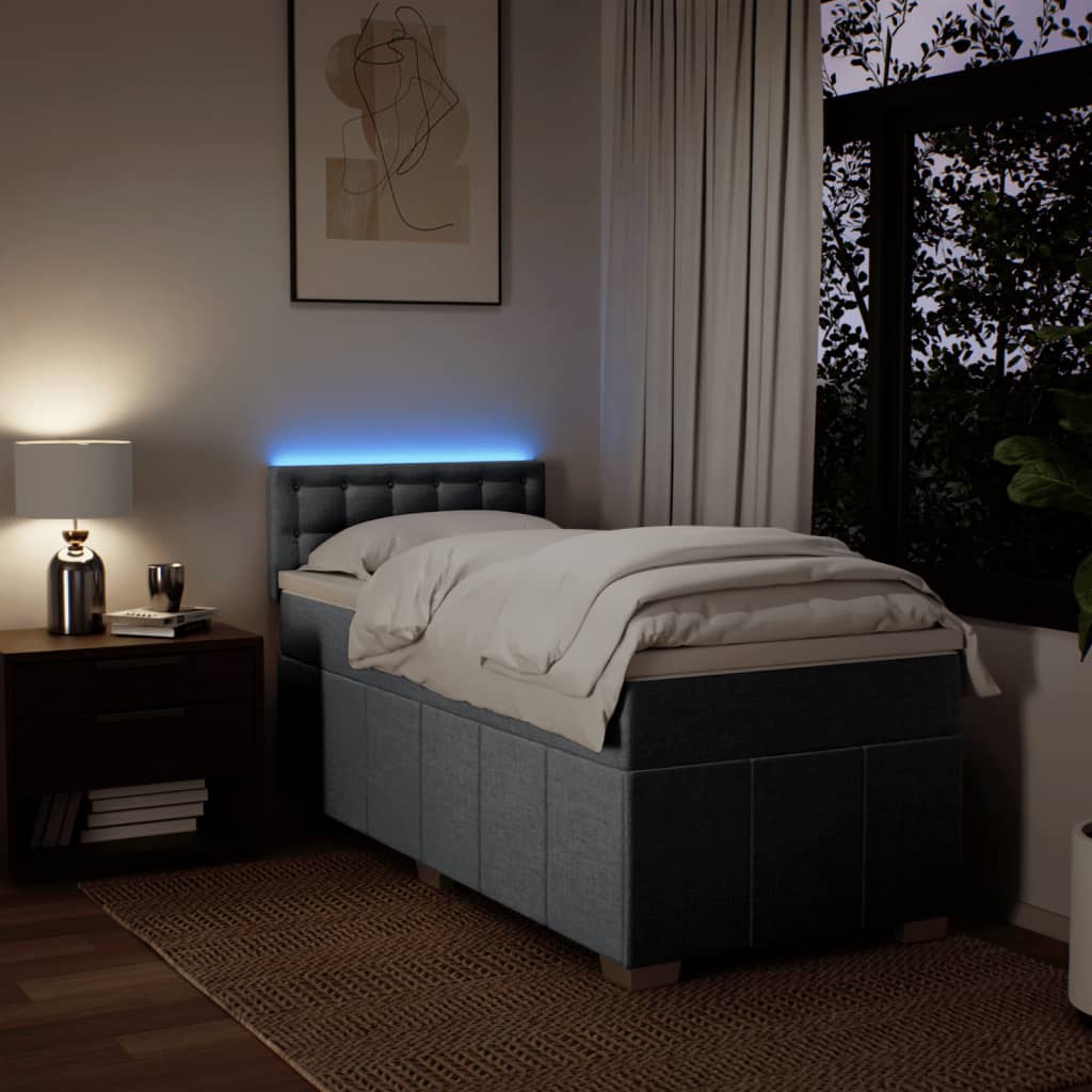 Giroletto a Molle con Materasso Grigio Chiaro 90x190 cm Tessuto