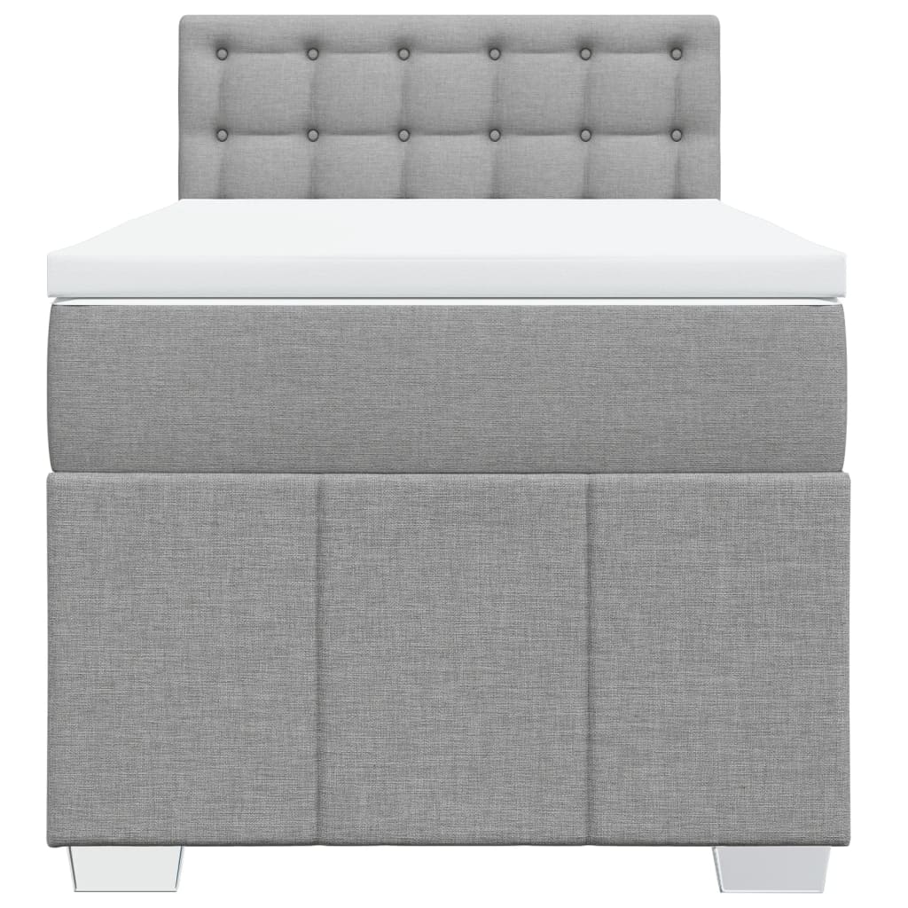 Giroletto a Molle con Materasso Grigio Chiaro 90x190 cm Tessuto
