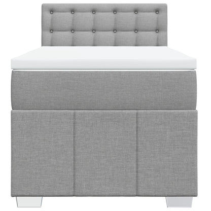 Giroletto a Molle con Materasso Grigio Chiaro 90x190 cm Tessuto