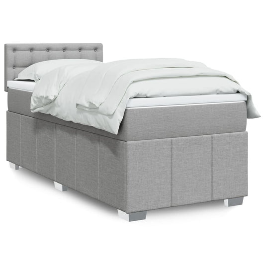 Giroletto a Molle con Materasso Grigio Chiaro 90x190 cm Tessuto | homemem39