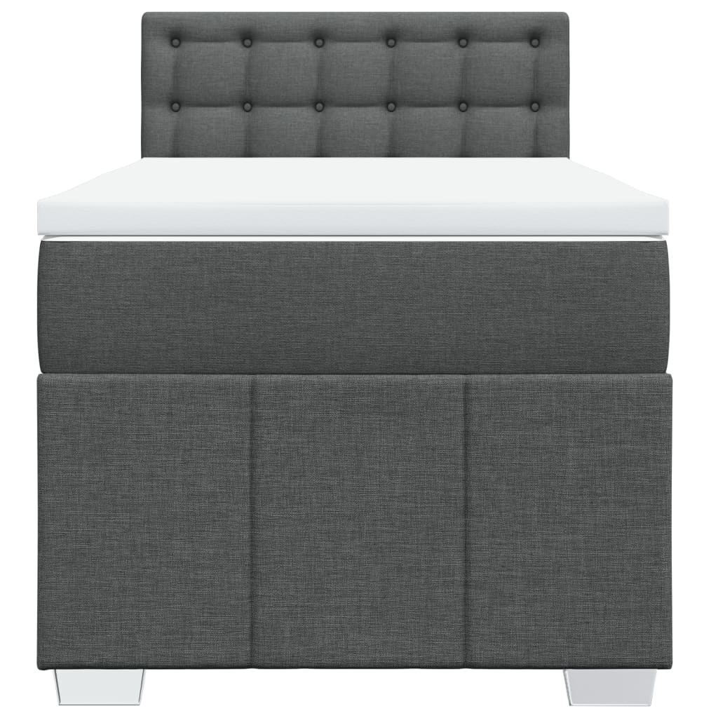 Giroletto a Molle con Materasso Grigio Scuro 90x190 cm Tessuto