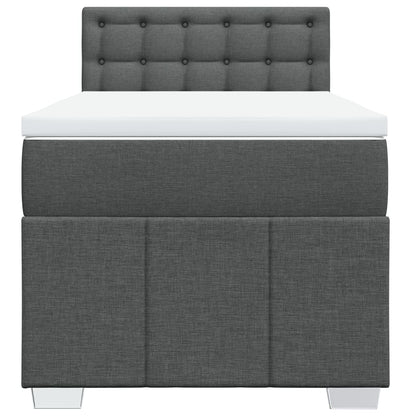 Giroletto a Molle con Materasso Grigio Scuro 90x190 cm Tessuto