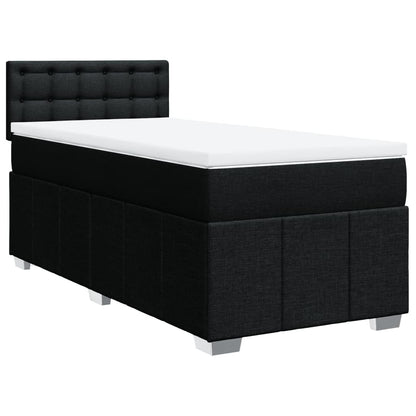 Giroletto a Molle con Materasso Nero 90x190 cm in Tessuto