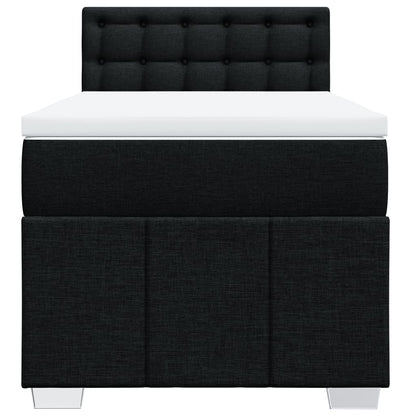 Giroletto a Molle con Materasso Nero 90x190 cm in Tessuto