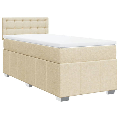 Giroletto a Molle con Materasso Crema 90x190 cm in Tessuto | homemem39