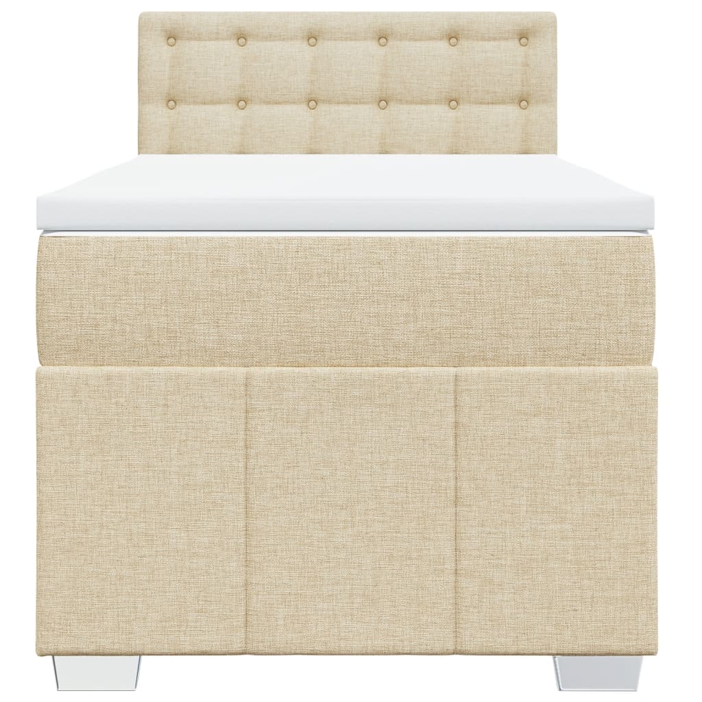 Giroletto a Molle con Materasso Crema 90x190 cm in Tessuto | homemem39