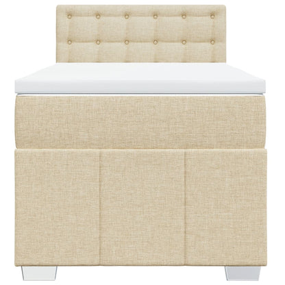 Giroletto a Molle con Materasso Crema 90x190 cm in Tessuto | homemem39