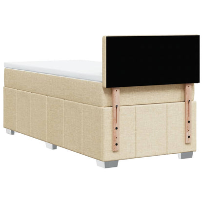 Giroletto a Molle con Materasso Crema 90x190 cm in Tessuto | homemem39