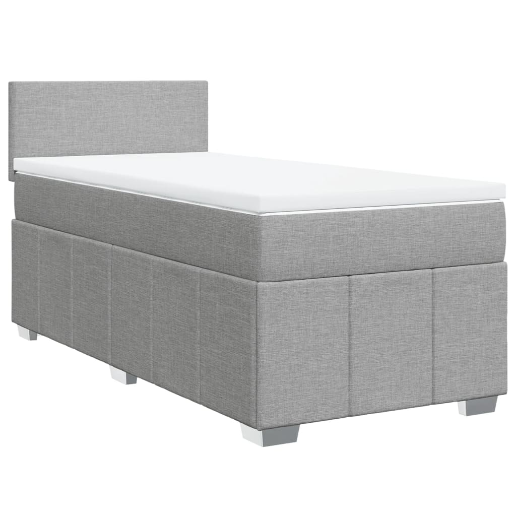 Giroletto a Molle con Materasso Grigio Chiaro 90x200 cm Tessuto | homemem39