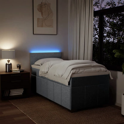 Giroletto a Molle con Materasso Grigio Chiaro 90x200 cm Tessuto | homemem39