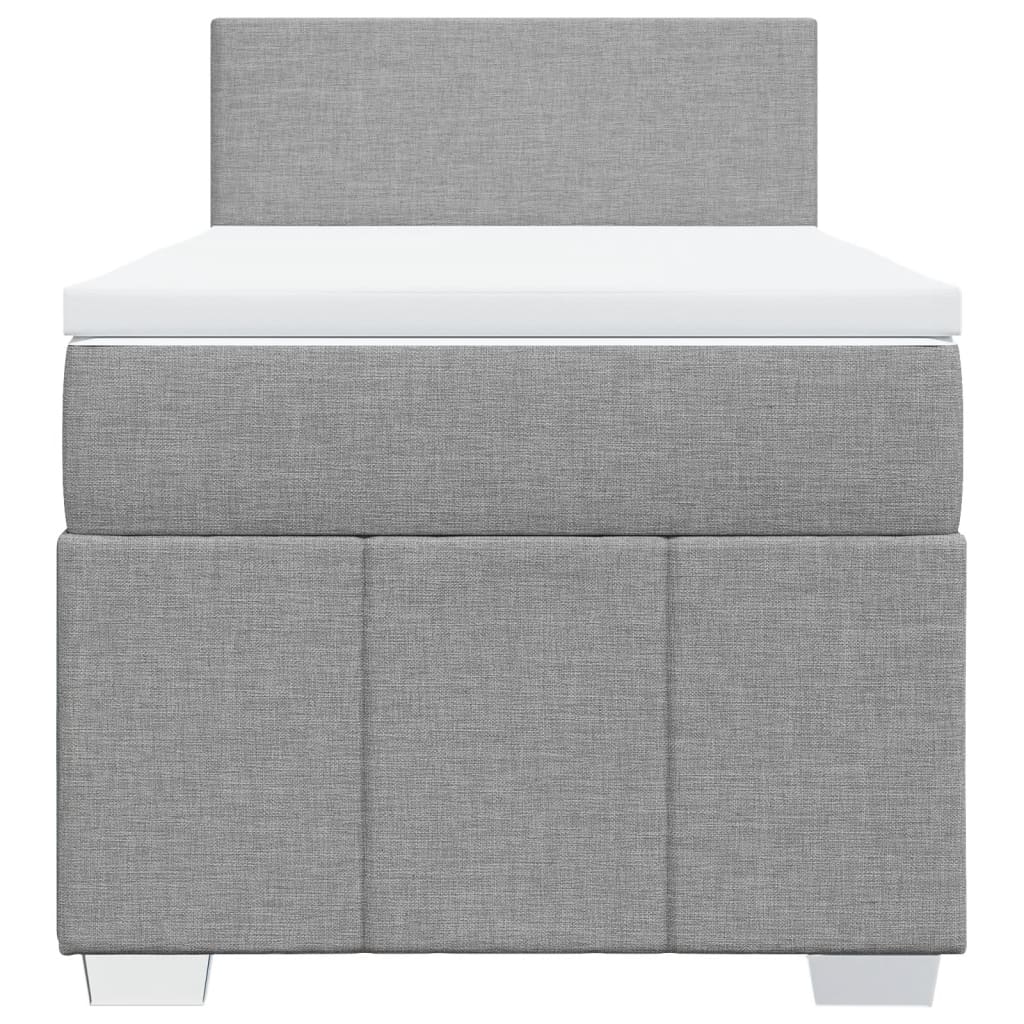 Giroletto a Molle con Materasso Grigio Chiaro 90x200 cm Tessuto | homemem39