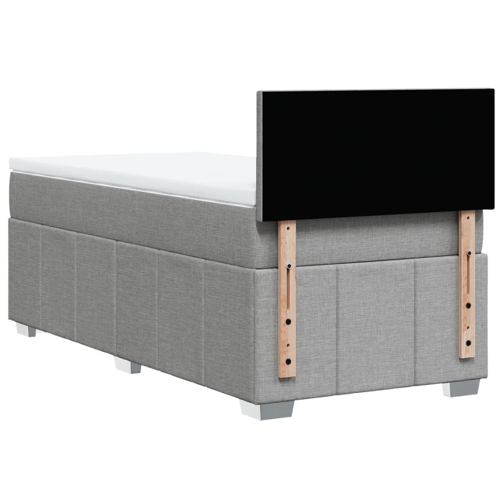 Giroletto a Molle con Materasso Grigio Chiaro 90x200 cm Tessuto | homemem39