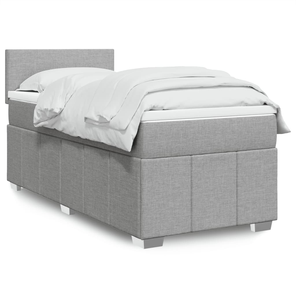 Giroletto a Molle con Materasso Grigio Chiaro 90x200 cm Tessuto | homemem39