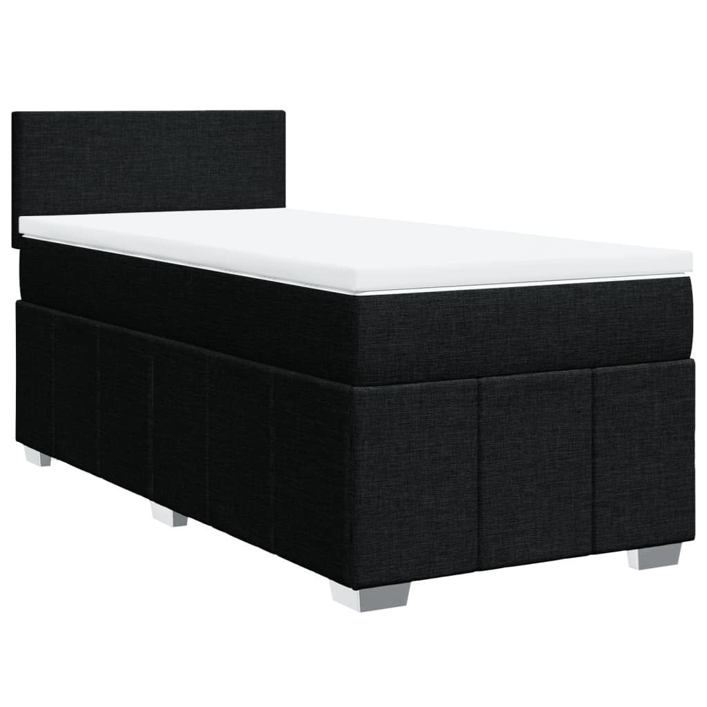 Giroletto a Molle con Materasso Nero 90x200 cm in Tessuto
