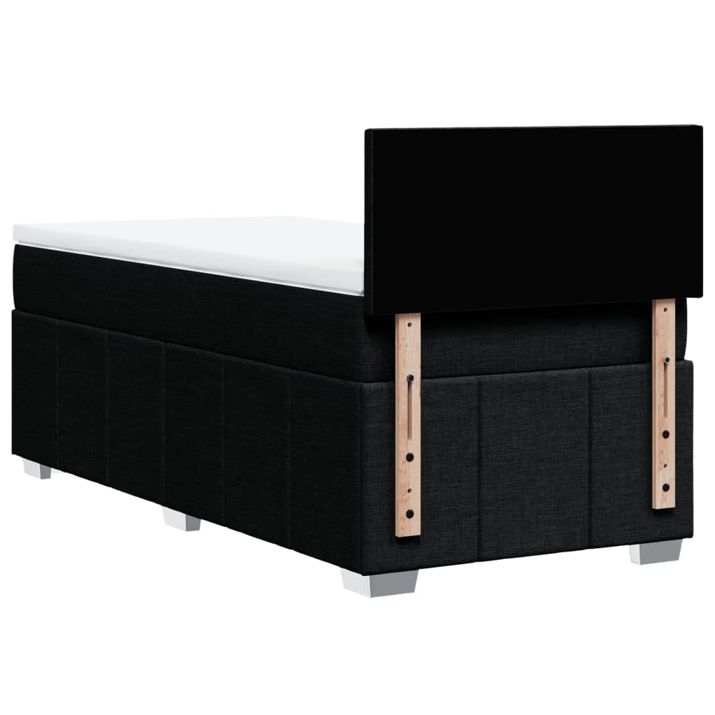 Giroletto a Molle con Materasso Nero 90x200 cm in Tessuto