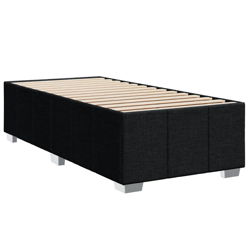 Giroletto a Molle con Materasso Nero 90x200 cm in Tessuto
