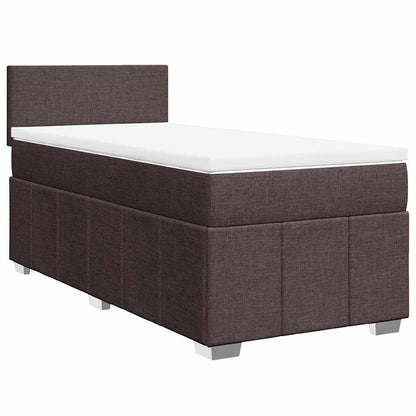 Giroletto a Molle con Materasso Marrone Scuro 90x200 cm Tessuto | homemem39