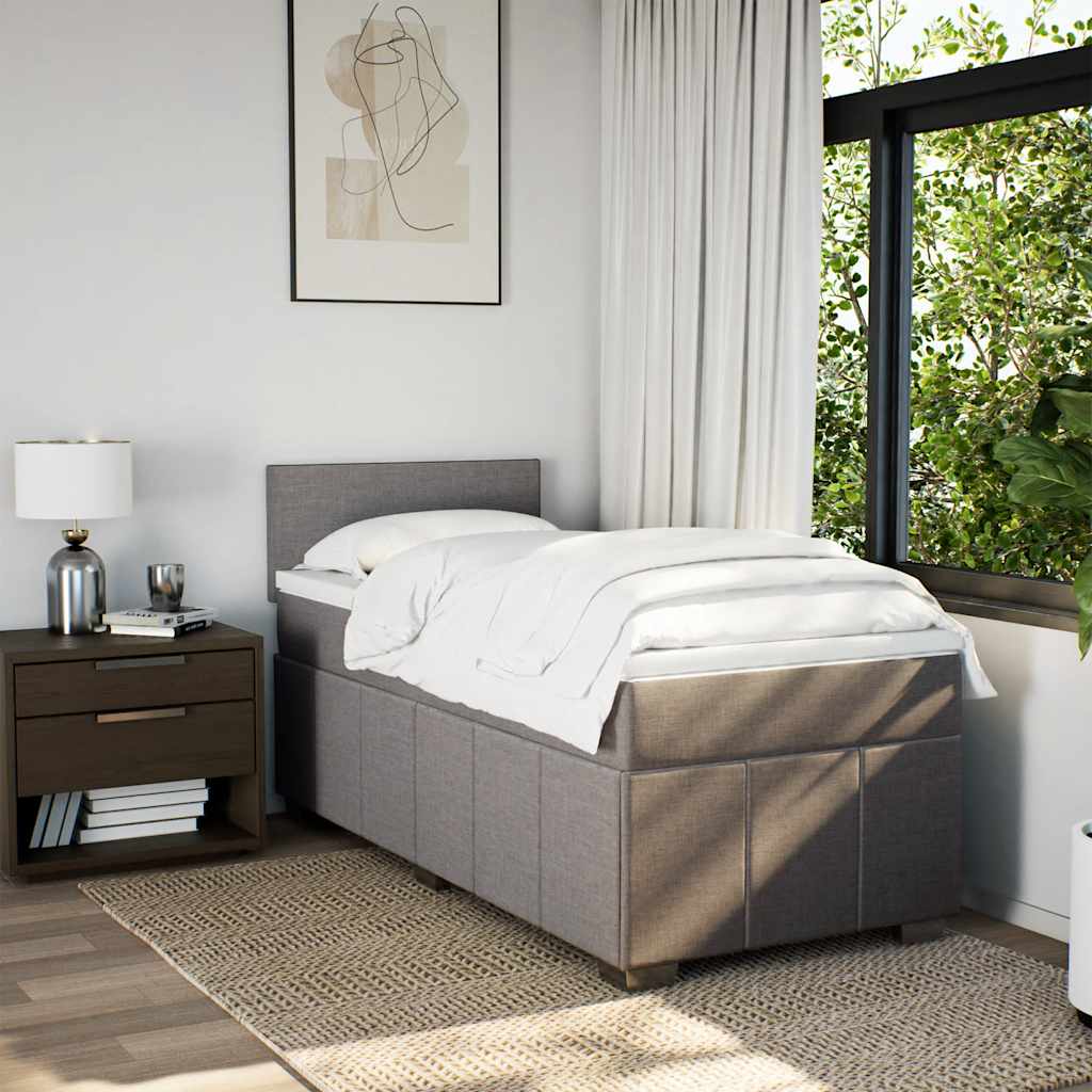 Giroletto a Molle con Materasso Marrone Scuro 90x200 cm Tessuto | homemem39