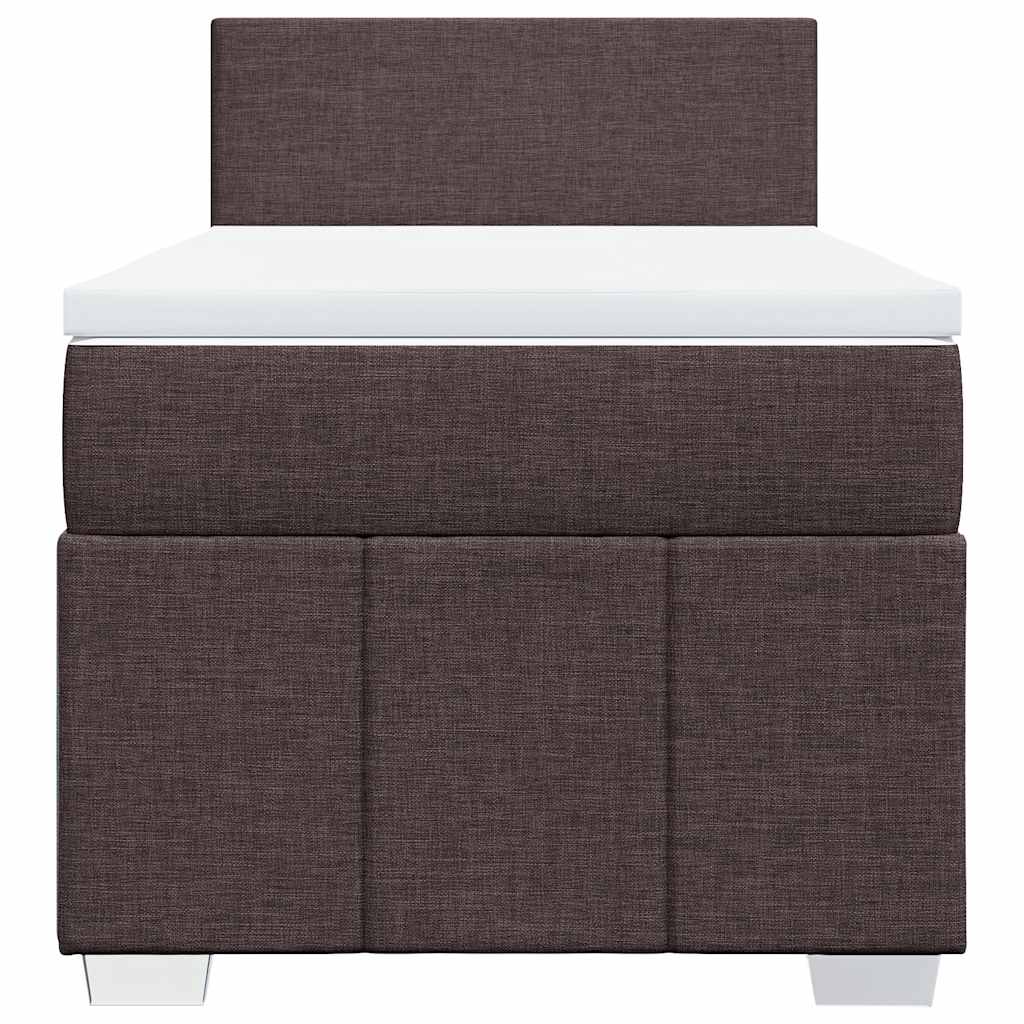 Giroletto a Molle con Materasso Marrone Scuro 90x200 cm Tessuto | homemem39