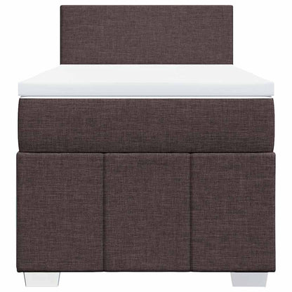 Giroletto a Molle con Materasso Marrone Scuro 90x200 cm Tessuto | homemem39