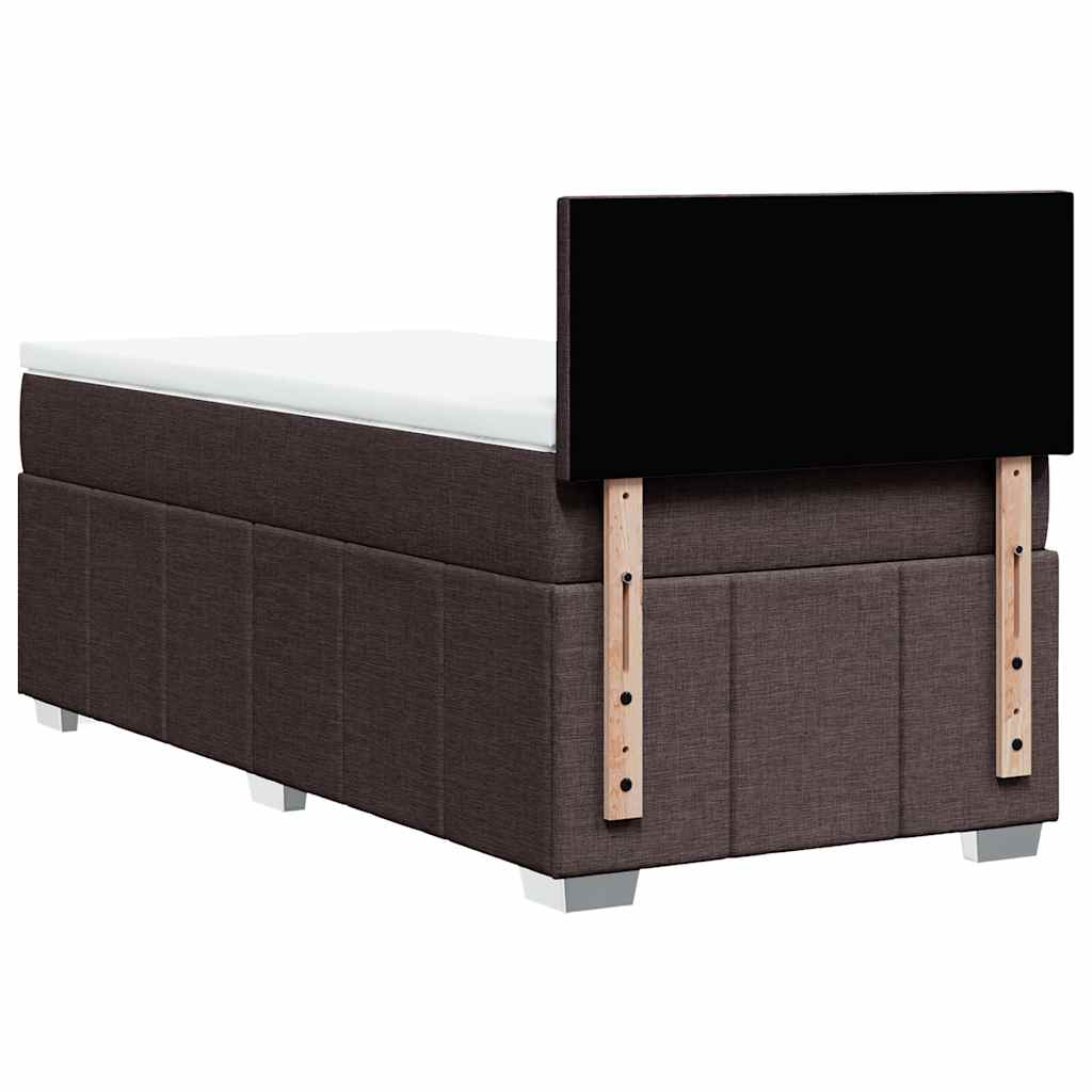 Giroletto a Molle con Materasso Marrone Scuro 90x200 cm Tessuto